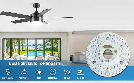 5CCT 18W/24W ডিআইপি সুইচ সিলিং লাইট ফ্যান উইচ পাওয়ার সহ এলইডি মডিউল 120 ভোল্ট সিলিং ফ্যান প্যানেল রিট্রোফিট কিট DOB মডিউল সহ প্রতিস্থাপন করে
