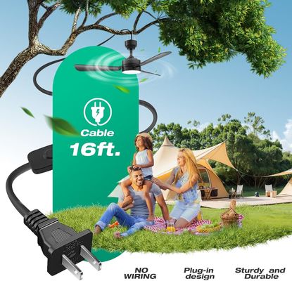 লাইট সহ সিলিং ফ্যান,হুক সহ ঝুলন্ত 36 ইঞ্চি এলইডি ফ্যান লাইট,হুক টাইপ সিলিং ফ্যান,প্লাগ ইন সিলিং ফ্যান লাইট,40W,3000-6500k,রিমোট কন্ট্রোল,ক্যাম্পিং বিছানার জন্য পোর্টেবল ফ্যান,প্যাটিও,ব্ল্যাক)