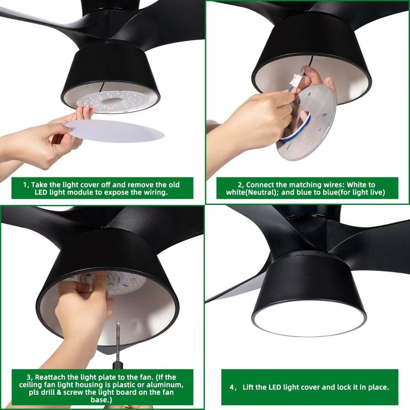15W 100MM LED লাইট ইঞ্জিন ডাইনিং রুমের জন্য 120V সিলিং ফ্যান প্যানেল রিট্রোফিট কিট DOB মডিউল সহ LED সিলিং ফ্যান লাইট প্রতিস্থাপন