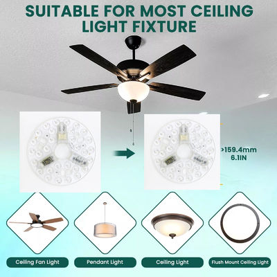 ERP রোশ এলইডি মডিউল 5CCT 12W/18W/24W ডিআইপি সুইচ সিলিং লাইট ফ্যান উইচ পাওয়ার সহ এলইডি মডিউল প্রতিস্থাপন করে